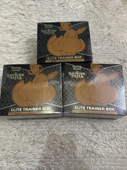 Lot Of 3 Pokemon Shining Fates Elite Trainer Box Factory Sealed ETB NEW - Image 1