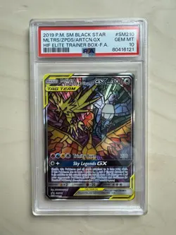 Pokemon Moltres Zapdos Articuno GX Hidden Fates Black Star Promo SM210 PSA 10 - Image 1