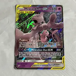Mewtwo & Mew GX 71/236 Tag Team Ultra Rare Unified Minds Pokemon Card NM/M - Image 1