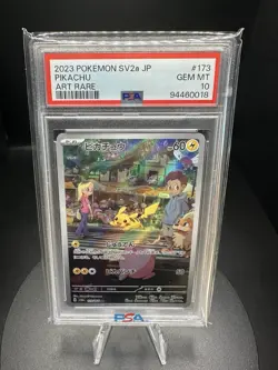 Pikachu 173/165 AR Art Rare Pokemon Card 151 Japanese SV2a PSA 10 GEM MINT - Image 1