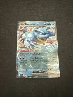 PokÃ©mon TCG Blastoise EX Stellar Crown Holo Double Rare Card 030/142 Sv07 - Image 1