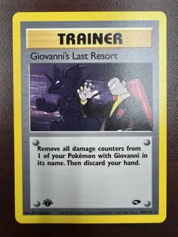 Pokemon Card Giovanni's Last Resort Gym Challenge 1st Edition 105/132 Rare (NM-) - Image 1