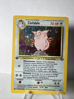 PokÃ©mon TCG Clefable Jungle Card 1/64 Holo First Edition Rare - Image 1