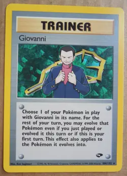 Giovanni 104/132 Rare Non-Holo Gym Challenge Set PokÃ©mon Trainer Card NM - Image 1