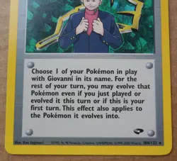 Giovanni 104/132 Rare Non-Holo Gym Challenge Set PokÃ©mon Trainer Card NM - Image 3