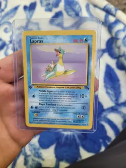 Lapras 25/62 1st Edition Rare Fossil Pokemon Card LP Spanish - Image 1