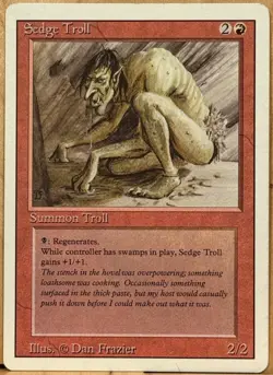 REVISED EDITION Vintage MtG Sedge Troll Unplayed NM - Image 1