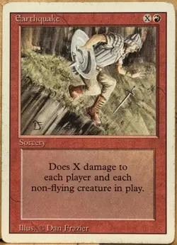 REVISED EDITION Vintage MtG Earthquake Unplayed NM - Image 1