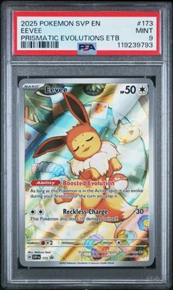 2025 Pokemon EEVEE Black Star Promo #173 PRISMATIC EVOLUTIONS ETB PSA 9 - Image 1