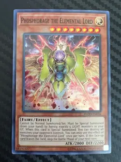 Yugioh Phosphorage the Elemental Lord FLOD-EN026 Super Rare Unlimited VLP - Image 1