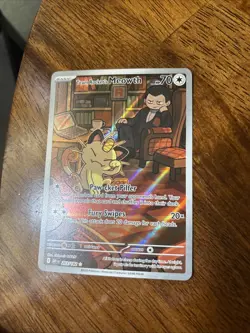 Team Rockets Meowth 203/182 SV10 Destined Rivals Illustrated Card Mint Condition - Image 1