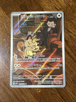 Team Rockets Meowth 203/182 SV10 Destined Rivals Illustrated Card Mint Condition - Image 2