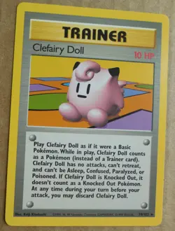 Clefairy Doll 70/102 Rare Non-Holo Base Set PokÃ©mon HP 10 Trainer Card NM - Image 1