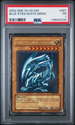 PSA 1 Blue-Eyes White Dragon SDK-001 Ultra Rare 2002 Starter Deck Kaiba Yugioh - Image 1