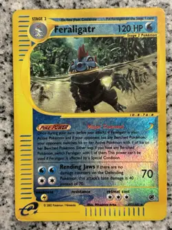 Pokemon TCG Feraligatr Expedition Card 47/165 Reverse Holo Rare, Vintage MP - Image 1