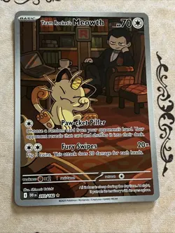 PokÃ©mon TCG Destined Rivals Team Rockets Meowth Card 203/182 Near Mint Condition - Image 1