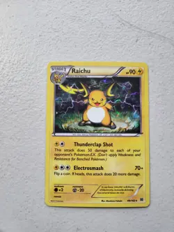 Pokemon TCG Raichu XY BREAKthrough 49/162 Cracked Ice Holo Rare Card Played LP - Image 1