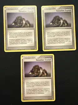 3x Cessation Crystal 74/100 EX Crystal Guardians Pokemon Card - Image 1