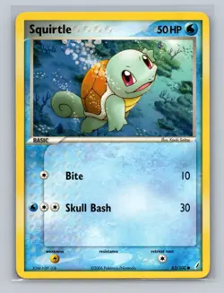 SQUIRTLE - 63/100 - EX Crystal Guardians - Non-Holo - 2006 - Pokemon Card - LP - Image 1