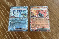 Hearthflame & Wellspring Mask Ogerpon Ex 040 /064 Promo 2 Card Stamped Set NM - Image 1