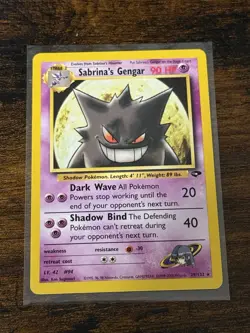 PokÃ©mon TCG Gengar Gym Challenge Sabrina's Card 29/132 Unlimited Rare NM - Image 1