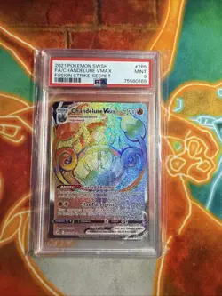 POKEMON 2021 Fusion Strike Full Art Secret CHANDELURE Vmax #265 PSA 9 Mint - Image 1