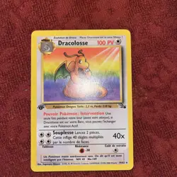 1999 Pokemon TCG Dragonite Fossil 1st Edition 19/62 Non Holo Card - LP / FRENCH - Image 2