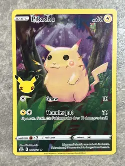 Pikachu 005/025 Pokemon TCG Rare Celebrations Holo Card 25th (Light Play) LP 3 - Image 1
