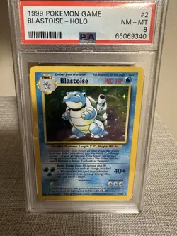 1999 PokÃ©mon Blastoise Holo Card NM-MT PSA 8 Unlimited Edition 2/102 Base Set - Image 1
