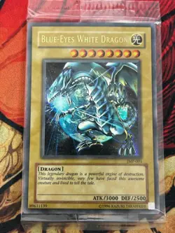 YuGiOh TCG Blue-Eyes White Dragon (JMP-001) Ultra Rare Foil Promo Card SEALED - Image 1