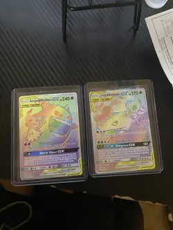Gengar & Mimikyu GX rainbow Rare Holofoil Trading Card Pokemon Tcg NM/LP+++ - Image 1