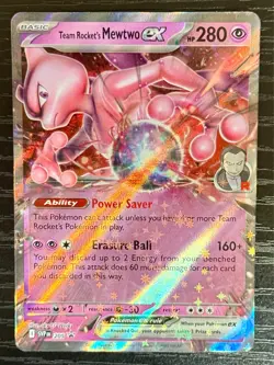Team Rocket's Mewtwo ex 205 SVP: Black Star Promo English PokÃ©mon Card NM - Image 1