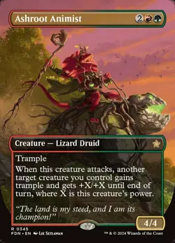 1 x Ashroot Animist - Foil - Borderless - Foundations - Light Play - MTG - Image 1
