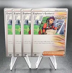 4x Explorer's Guidance 147/162 Scarlet & Violet Temporal Forces Pokemon Playset - Image 1