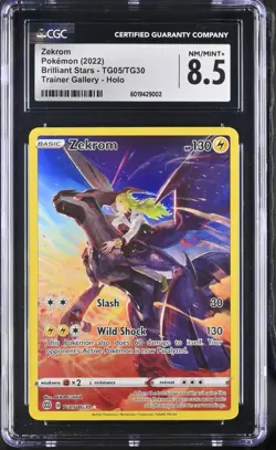 2022 Pokemon Brilliant Stars Zekrom Trainer Gallery TG05 Holo CGC 8.5 - Image 1