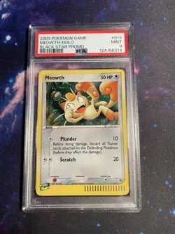 2003 Pokemon Game Meowth Black Star Promo Holo Card #013 PSA 9 - Image 1