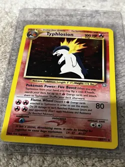 PokÃ©mon TCG Neo Genesis Typhlosion Card 18/111 Unlimited Holo Rare Vintage - Image 1