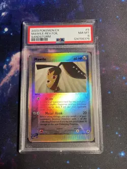 2003 Pokemon EX Sandstorm Mawile Reverse Foil Holo Card #9 PSA 8 NM-MT - Image 1