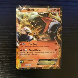 2012 Pokemon Entei EX 13/108 Ultra Rare Full Art Holo Dark Explorers  - Image 1