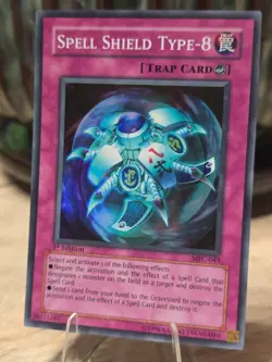 1st Edition Holo â˜„ï¸ YuGiOh SPELL SHIELD TYPE-8 Super Rare ** MFC-043  ** NM/VLP - Image 2