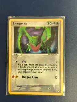 â­Pokemon TCG Card English Pop Series 1 Rayquaza 3/17 Holo Rare Lightly Played - Image 1