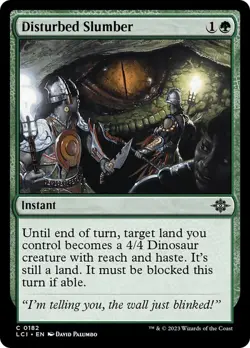 Disturbed Slumber 182 LCI MTG Foil Instant Haste Land Dinosaur Common Palumbo EN - Image 1