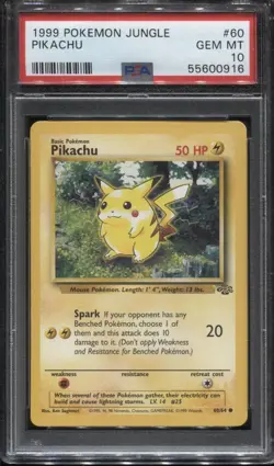 Pokemon Pikachu #60 Unlimited Jungle GEM MINT 10 - Image 1