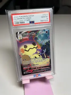 2022 POKEMON SWORD & SHIELD BRILLIANT STARS #TG17 FULL ART/MIMIKYU VMAX PSA 10 - Image 1