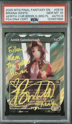 2025 MTG Final Fantasy EN Borderless Surge Foil #0519 Aerith Gainsborough PSA 10 - Image 1