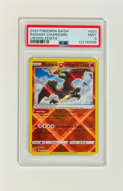PSA 9 Mint Radiant Charizard 020 / 159 Crown Zenith Shiny Holo Rare Pokemon TCG - Image 1