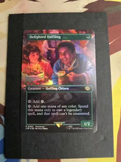 Delighted Halfling Borderless Foil RARE LotR Tales of Middle Earth MTG LTR NM-MT - Image 1