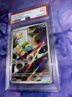 Mint PSA 9 Graded Pokemon Card Bulbasaur #143/142 IR Stellar Crown 2024 - Image 3