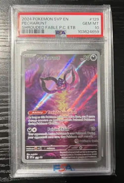 PSA 10 Gem Mint 2024 Pokemon TCG Pecharunt Pokemon Center Stamp Promo SVP 129 - Image 1