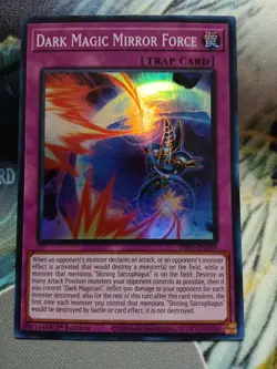 Yugioh Dark Magic Mirror Force Super Rare INFO-EN069 1st Ed Near Mint - Image 1